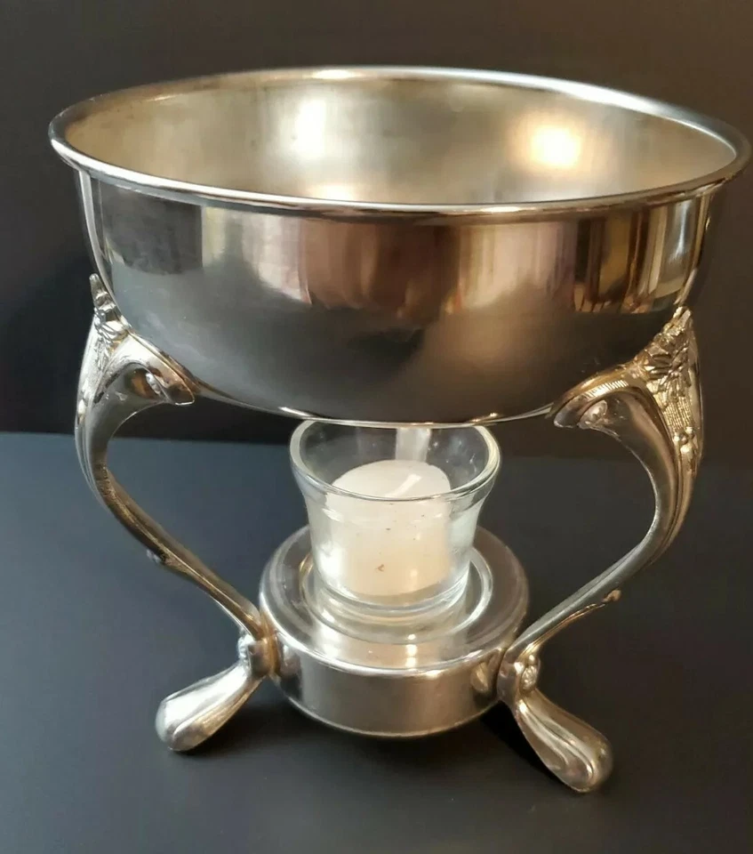 Hervidor de té/café carafae chapado en plata vintage de 10 tazas con soporte y quemador Foto 4 de 4