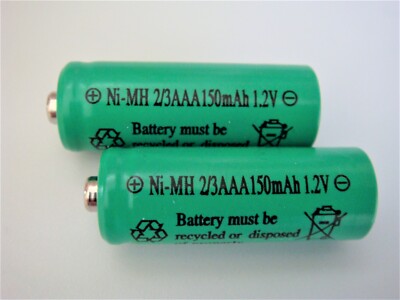 2x Akku Ni-MH 2/3AAA 150mAh 1,2V für SOLAR-Leuchten Micro AAA Akkus Batterie