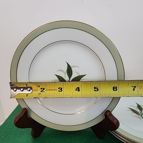 Noritake Greenbay Bread and Butter Plates Set of 4 Gold Trim Leaf MCM Retro 6" - Picture 4 of 5