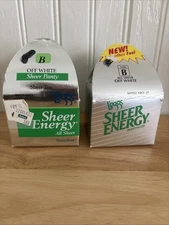 2- Leggs Sheer Energy Size B Off White 60902 All Sheer Pantyhose Sheer Toe 1994