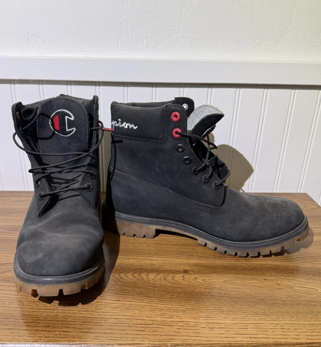 Worn Once Timberland x Champion Black Nubuck Boot Size 10.5