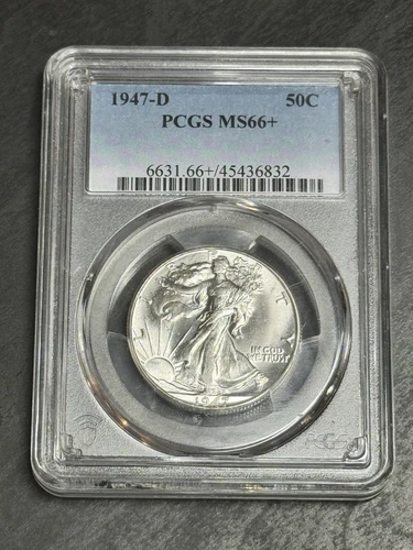 1947 D Walking Liberty Half Dollar BU PCGS MS66+ Plus Stunning Coin (Slab2978)
