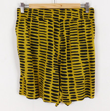 Next Yellow Black Abstract Print Shorts Size 18 Loose Modern