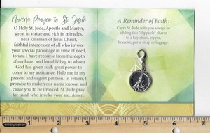 Saint Jude Charm with the Noveva Prayer to Saint Jude