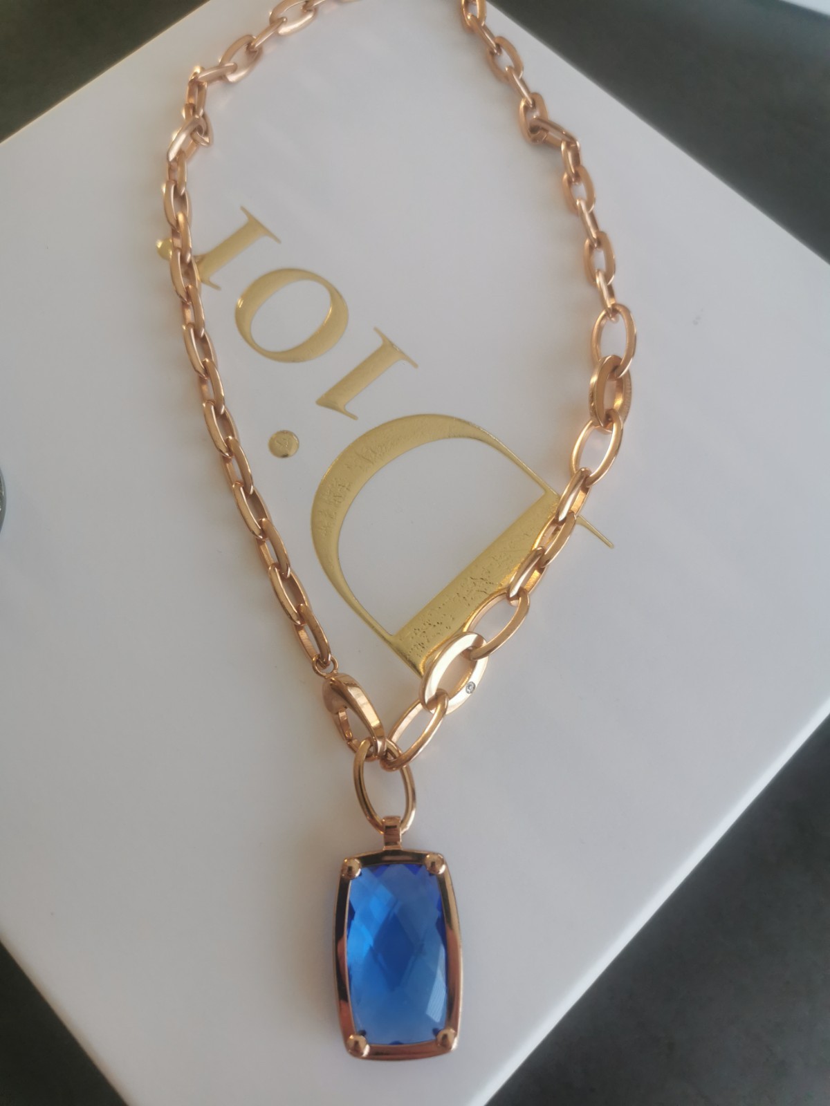 Collier Morellato Istanti en diamant vrai et cristal bleu chic