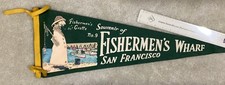 Vintage Green Felt Fisherman&rsquo;s Wharf San Francisco California Souvenir Pennant