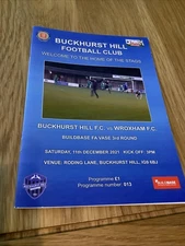 Buckhurst Hill V Wroxham Football Programme 2021/22 FA Vase