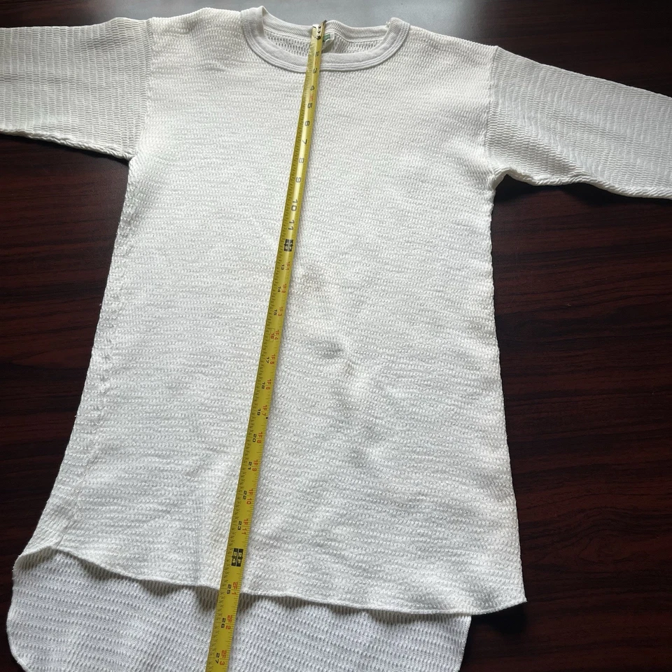 Vintage 60's Hanes Thermal Shirt Long Sleeve Waffle Knit Cotton USA Medium - Image 4 of 4