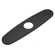 Black Stainless Steel Sink Faucet Deck Plate Escutcheon, 10" Single Hole Cover