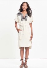 NWT Madewell Embroidered Paradise Dress Size XS Linen Blend J22