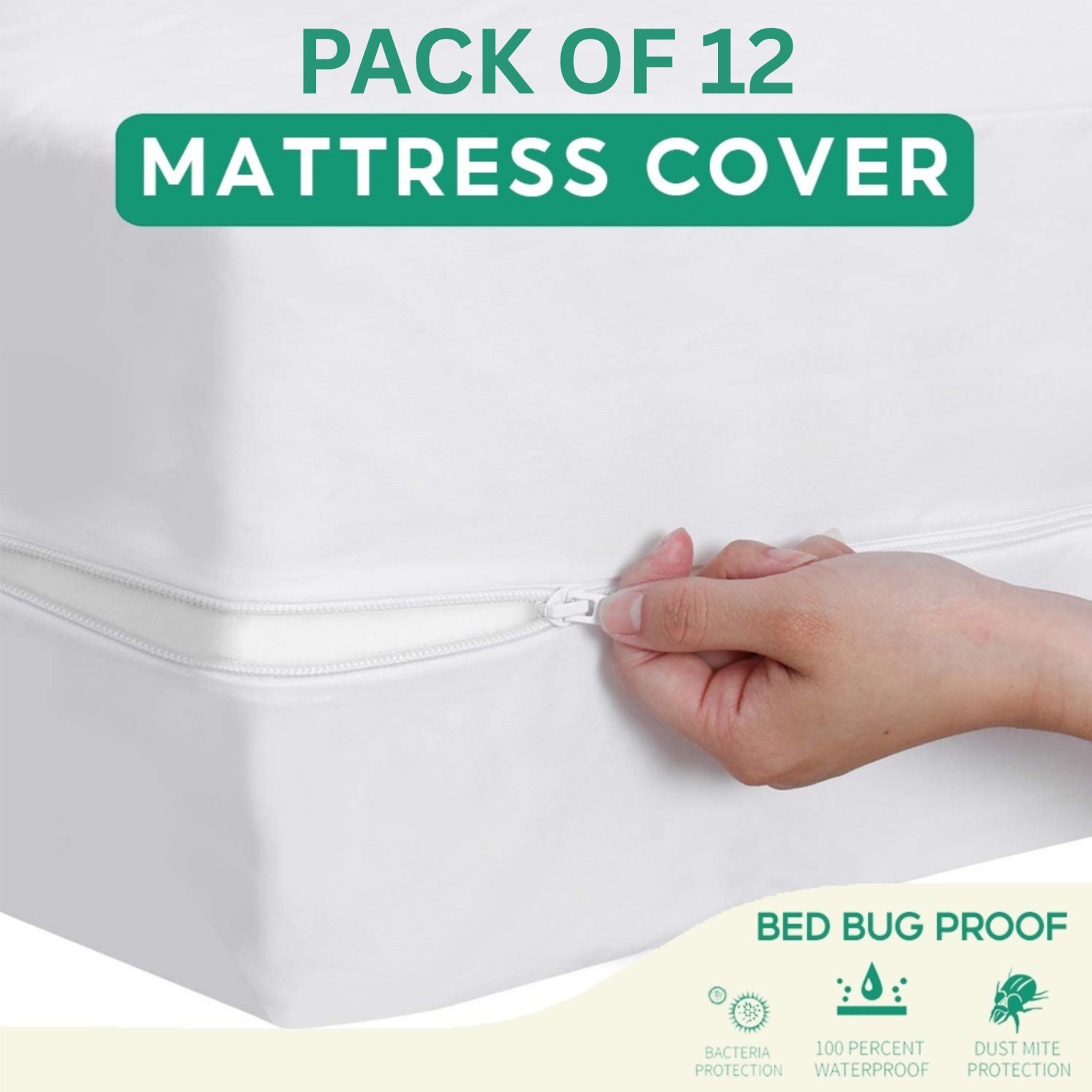 Zippered Mattress Encasement Waterproof Protector Hypoallergenic Mattress Cover
