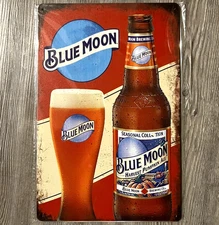 Blue Moon Beer 8 x 12 Novelty Metal Sign Shrink-Wrapped New!
