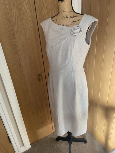 VETEMENTS Abito senza maniche Connected Apparel beige crema effetto lino taglia 12