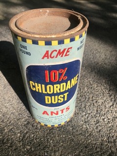 VINTAGE ACME CHLORDANE DUST FOR ANTS CARDBOARD/METAL CONTAINER HTF