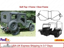Soft Top with Civil Bow Frame & Door Frame  For JEEP WILLYS CJ2A,CJ3A,3B, ++