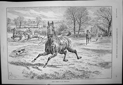 Alter Druck lose Pferde auf Jagd Gefangener Kritiker Das Gardistentheater 1892 19.