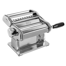 Made in Italy Atlas 150 Classic Manual Pasta Maker Machine, Chrome Steel. Mak...