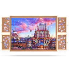 1000 Pieces Puzzle Board with 4 Drawers and Cover, 22"x30" Wooden Jigsaw Puzzle