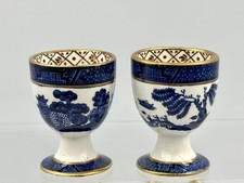 2x Vintage Booths Real Old Willow Egg Cups