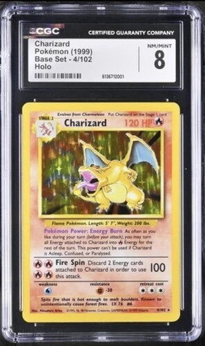1999 Pokemon Base Set Charizard Holo #4 CGC 8