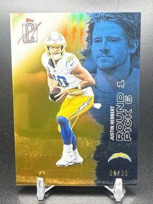 Topps Signature Class 2025 Justin Herbert Chargers Round 1 Pick 6 #30 05/35