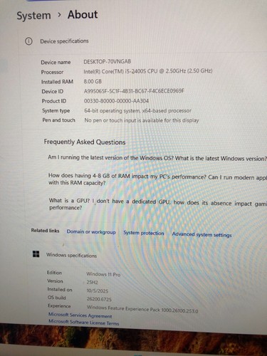 CPU Intel DQ67EP Mini ITX MB + i5 2400S (4C/4T) + 8 GB de RAM - Probado/Garantía - Imagen 13 de 14