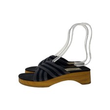 HERMES sandals, size 36, black cotton