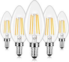 E12 LED Candelabra Bulbs 40 Watt Equivalent, 4W Vintage Candle Light Bulbs Dimma