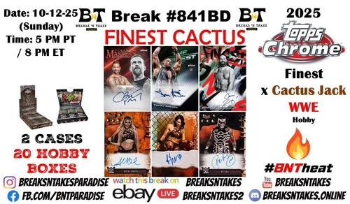 APOLLO CREWS 2025 Topps Cactus + Finest WWE 2 CASE (20 Box) Break #841BD