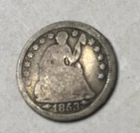 1853 Seated Liberty Half Dime Nice honest coin, no Holes, full date