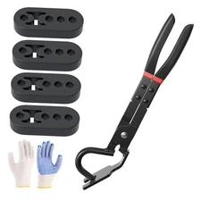 Exhaust Hanger Removal Pliers and 4-Hole Exhaust Hanger Rubber Black Bundle