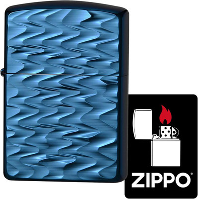 ZIPPO Armor Case Blue Titanium Coating Engraved Lighter 62TIBL-RIP Japan NEW