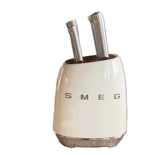 SMEG 7-Pieces Vintage Kitchen Knife Block Set Stainless Steel - Cream - Picture 6 of 16