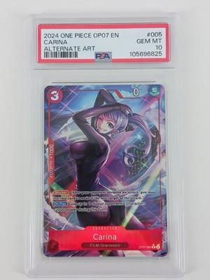 One Piece TCG Carina OP07-005 Alternate Art RARE 2024 PSA 10 MINT