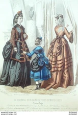 J.Dames & Demoiselles 1862 Fashion Engraving # 956 (Old Fashion Plate)