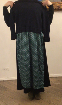MARELLA NWT KNIT SWEATER TOP AND SILK SKIRT DRESS SIZE S