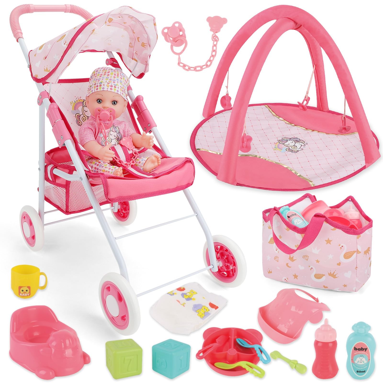Nursery Playset 17 Pcs Baby Doll W...