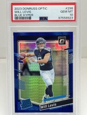 2023 Panini Donruss Optic Will Levis Blue Hyper Prizm PSA 10 #298 RC Rookie Card. rookie card picture