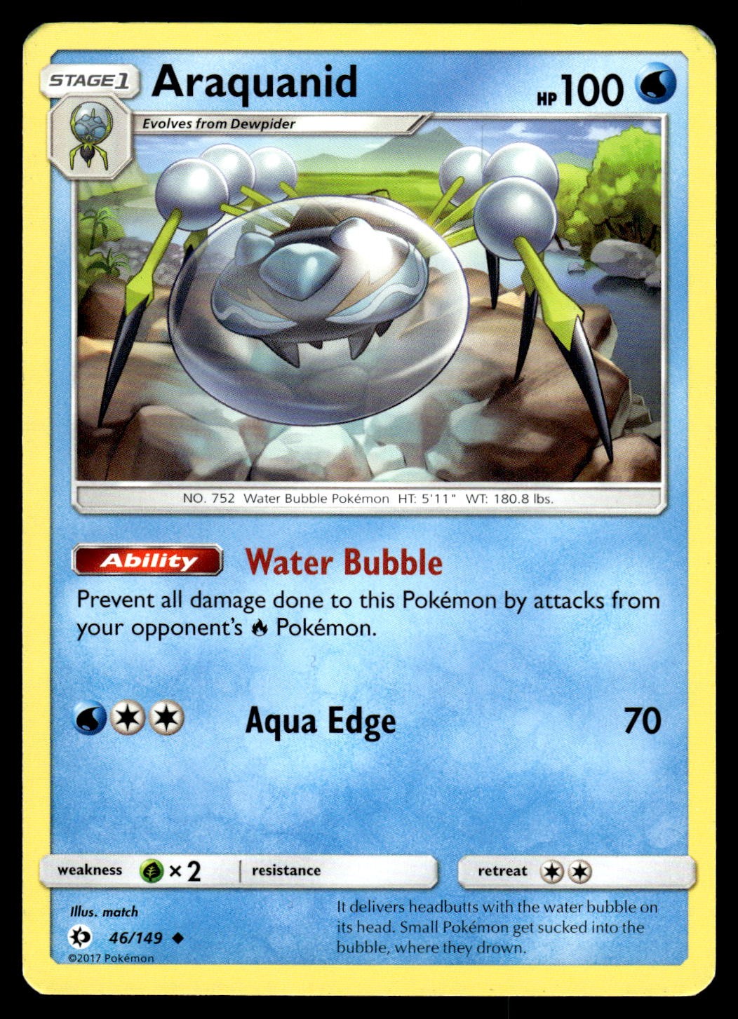 Araquanid 46/149 Uncommon SM Base Set Pokemon LP