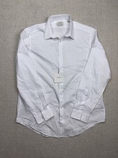 Calvin Klein men  s white button up dress shirt slim fit size XL