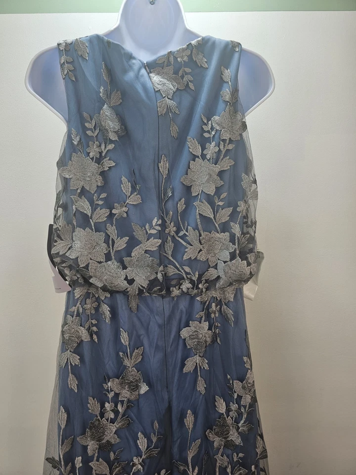Vestido JS Collections Mujer Azul Brynn Floral Sin Mangas Bordado Malla Talla 4 Foto 4 de 4