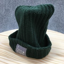 Love Your Melon Knit Beanie Hat Mens One Size Green Cotton Knitted Winter Logo