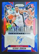 2024-25 Panini Prizm Keshad Johnson RC - Sensational Auto Blue 23/49 RARE AA61