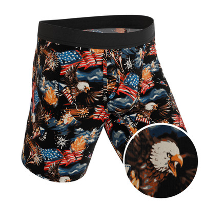 Shinesty ''The Declaration'' Americana Eagles Long Leg Ball Hammock  Boxer Briefs