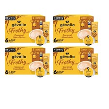 Gevalia Frothy 2-Step Caramel Macchiato K-Cup Coffee Pods & Froth Packets, 24ct