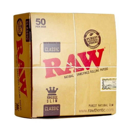RAW Classic Kingsize Rolling Papers – Full Case of 50 Booklets – Natural Paper
