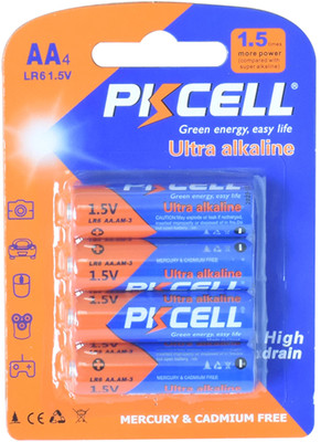 PKCELL 4er AA LR06 Batterien 1,5V Ultra alkaline Blister für Tastaturen Uhren