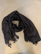 Coffee Colored Pashmina, Subtle Paisley Print