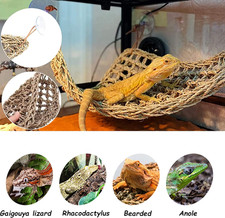 3X Bearded Dragon Hammock Lizards Lounger Reptile Climbing Natural Seagrass Fibe