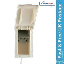 Powerpart White TND External 13 Amp Socket Outlet Box 240V Motorhome - PO139